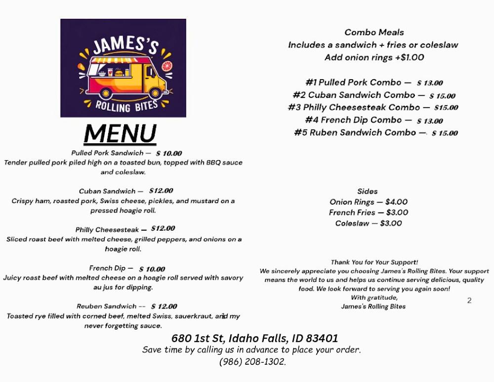 James's Rolling Bites Menu image 1